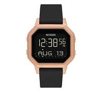 Nixon Siren SS A1211 - Reloj Deportivo Digital para Mujer (Esfera de 36 mm, Correa de Silicona de 18 a 16 mm), Negro/Oro/Blanco, Pulsera