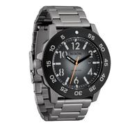 NIXON Smyth 44 A1414 - Reloj analógico para hombre resistente al agua hasta 100 m (esfera de 44 mm, correa de acero inoxidable de 23 mm), Plata/negro túnel degradado, Mens Standard, Smyth 44