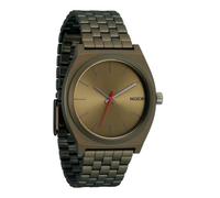 NIXON Time Teller A045 - Reloj analógico para hombre resistente al agua hasta 100 m (esfera de reloj de 37 mm, correa de acero inoxidable de 19,5 mm a 18 mm), oliva (Dark Olive/Dark Olive), 37mm, Time