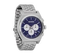 NIXON Time Teller Chrono A972-100m Reloj cronógrafo analógico resistente al agua, Plata/medianoche/plateado, Mens Standard, Time Teller Chrono