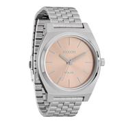 Nixon Time Teller Solar A1369-100 m - Reloj analógico de energía Solar para Hombre Resistente al Agua (Esfera de 40,5 mm, Correa de Acero Inoxidable 5 eslabones de 20 mm), Plata/Salmón, Mens Standard