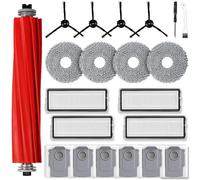 NIXOOT Juego de accesorios de 21 piezas para robot aspirador Roborock Qrevo S/Qrevo Pro, piezas de repuesto, 1 cepillo principal, 6 bolsas para el polvo, 4 almohadillas de limpieza, 4 filtros HEPA, 4