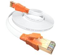 Nixsto CAT8 Cable Ethernet 3 Metros, Alta Velocidad 40 Gbps 2000 MHz Cable de Red Plano Cable LAN con Conectores RJ45 para Routers, Módems,Consolas y TV Box, más Rápido que el Cat5e/Cat6/Cat7