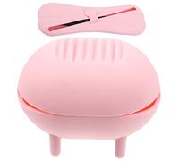 NIYANGLE 1 Juego Juego de Herramientas de belleza casos soplo facial polvo esponja maquillaje Soporte de viaje de cepillo de maquillaje Soporte de cepillo de maquillaje gel de sílice rosa