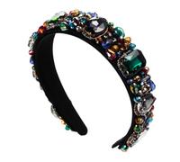 NIYANGLE 1 Pieza Cinta de Cabello de Cristales Coloridos con Rhinestones Diadema Retro Barroca para Mujeres Accesorio Elegante para Bodas y Fiestas