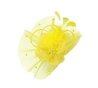 NIYANGLE 1 Pieza Diadema de malla accesorios para el cabello para la novia accesorios para el cabello de la boda tapa de peluca de malla accesorios de carnaval tadle de novia hilo Amarillo