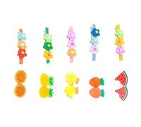 NIYANGLE 10 Piezas Horquillas de Resina con Diseño de Frutas para Niñas Clips de Flores Coloridos Accesorios de Moda para Peinados Infantiles