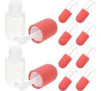 NIYANGLE 10 Piezas Tubo de Brillo Labial Vacío de Plástico 4,5ml Contenedor de Lápiz Labial Rellenable Rojo para Lip Oil Viaje y Uso DIY