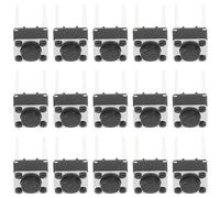 NIYANGLE 100 Piezas Interruptor Táctil Microtáctil Negro de Plástico, 2 Patas, 6x6x4,3/5/7 Mm, Pulsador para Placa de Pruebas Pcb, Instalación Vertical