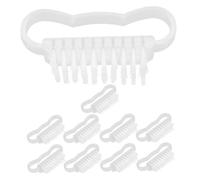 NIYANGLE 10piezas Cepillo Para Fregar Uñas Unidades Limpiador De Uñas Resistente Al Desgaste