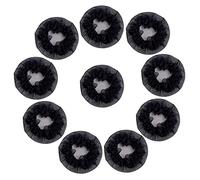NIYANGLE 10piezas Redecillas Elásticas Para Moño De Ballet Accesorios De Pelo Para Mujeres y Niñas Malla Invisible Para Danzar Suave y Color Negro Con Diseño De Encaje