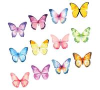 NIYANGLE 12 Blocs de Notas Pegatinas Autoadhesivas Decorativas de Mariposas Acuarela Papel Resistente Tamaño Portátil Ideales para Oficina Hogar y Uso Diario