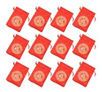 NIYANGLE 12 Bolsas de Obsequio Cordón Estilo Chino de Brocado Rojo para Dulces de Boda y Almacenamiento Práctico para Joyas y Juguetes