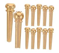 NIYANGLE 12 Clavijas de Cuerda para Guitarra Acústica Pines de Puente de Latón 12 Piezas 6 Clavijas de Cabeza Redonda y 6 Cono Accesorios para Mantenimiento y Afinación Estable en