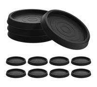 NIYANGLE 12 Copas Redondas de Goma para Ruedas de Muebles, Antideslizantes, Elevadoras y Reductoras de Ruido, Ideales para Pianos y Alfombras, Color Negro