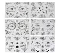 NIYANGLE 12 Hojas Pegatinas Temporales de Arañas y Telarañas para Halloween, Tatuajes Faciales de Papel para Maquillaje Oscuro y Fiestas de Disfraces Varios estilos