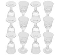 NIYANGLE 12 Mini Vasos de Vidrio Transparente Base Gruesa y Tallo Alto Juego de 12 Piezas de 10 Ml para Whisky Cócteles y Eventos en Casa