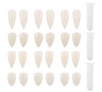 NIYANGLE 12 Pares de Colmillos de Vampiro para Halloween: Colmillos de Vampiro con Adhesivo, Accesorios de Cosplay de Halloween, dentaduras postizas de Terror, Regalos de Fiesta, Accesorios de