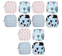 NIYANGLE 12 Piezas Bolsa De Almacenamiento De Toallas Higiénicas Toallas Sanitarias Para Mujeres Bolsa De Almohadilla Menstrual Bolsas Bolso Pequeño Lápiz Labial Constituir Poliéster Chica