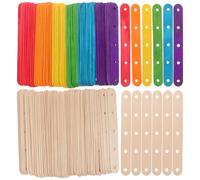 NIYANGLE 150 palitos de helado: palitos de madera para manualidades, piezas de paleta preperforadas para decoración del hogar, arte y herramientas para el aula.