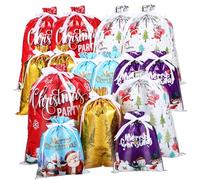 NIYANGLE 15piezas Bolsas de Obsequio para Navidad Cordón Bolsas para Dulces Navideños Regalos de Fiesta