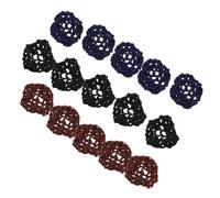 NIYANGLE 15piezas Flor de Cabeza Profesional Unidades Cubre Moños de Crochet para Enfermeras de Ballet Baile Patinaje de Punto Hecha Mano Redes Invisibles para Mujeres Niñas Accesorios