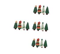 NIYANGLE 16 Piezas Clips de Pelo Navidad Tejidos Rojo Verde con Diseño Árbol de Navidad para Niñas y Mujeres Broches de Lana Suaves para Control de Flequillo Fiestas y Eventos