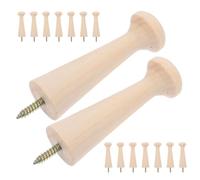 NIYANGLE 16 Piezas Ganchos de Madera Rústicos con Tornillos Perchas para Abrigos y Sombreros Soporte Resistente para Chaquetas Bolsos y Toallas Diseño Elegante para Entrada y Cocina