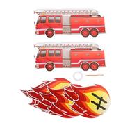 NIYANGLE 1juego Banderines de Cumpleaños Bombero Rojo para Fiesta Infantil Decoración Colgante Divertida para Puertas y Ventanas Festivo con Guirnaldas Temáticas de Camión de Bomberos