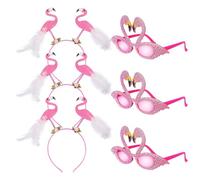 NIYANGLE 1juego Conjunto De Disfraces De Flamenco Para Fiesta Diadema y Gafas Divertidas Para Mujeres Decoración Temática De Fiesta Total