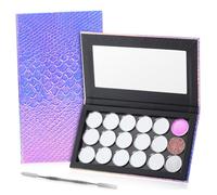 NIYANGLE 1juego De Maquillaje Magnética De Sirena Sartenes Metálicas y Raspador Para Sombras De Ojos y Uso Profesional