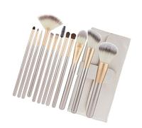 NIYANGLE 1juego Pinceles De Maquillaje Color Rice Estuche Set De Brochas De Sintética Para y Profesional Incluye Peina Para Cejas