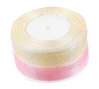NIYANGLE 2 Cintas Transparentes de Organza para Decoración de Bodas y Fiestas para y Manualidades