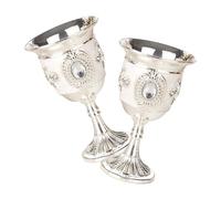 NIYANGLE 2 Copas de Estilo de Lujo de Aleación Plata Diseño Vintage y Patrón Floral, Resistentes al Desgaste, Ideales para Celebraciones como Aniversario o Acción de Varios estilos