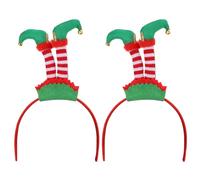 NIYANGLE 2 Diademas Navideñas para Cabello Diseño de Santa Claus y Bufón, Tela y Plástico, Cómodas Decoloración para Fiestas y Sesiones de Fotografía