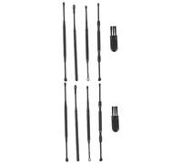 NIYANGLE 2 Juegos Herramienta De Oído Kit De Limpieza De Oídos Orejera De Metal Cuchara De Oreja Herramienta De Cera Del Oído Cerumen Multifunción Acero Inoxidable Cepillo De Limpieza