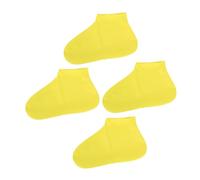 NIYANGLE 2 Pares Cubrezapatos de Látex Reforzado Antideslizante para Exterior Protector Resistente al Desgaste para Lluvia y Barro de Talla Amarillo