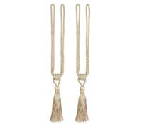 NIYANGLE 2 Piezas Abrazadera de Cortina Retro de Poliéster Beige | Cuerda Delicada, Estilo Decorativo Hecho a Mano, para Cortinas y Tapices, Accesorio de Sujeción