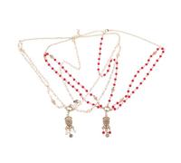 NIYANGLE 2 Piezas Baroque Boho Pearl Rhinestone Head Chains Vintage Bridal Hair Accessories For Weddings Proms Festivals With Beaded Tassel Design