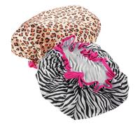 NIYANGLE 2 Piezas gorro de ducha impermeable baño hombre encapuchado su dama gorras gorro de ducha extra para mujer gorro de ducha mujer Tapa de ducha Satín