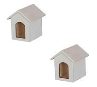 NIYANGLE 2 Piezas Modelo De Perrera Adorno De Casa De Muñecas Pajarera Sin Terminar Casa De Aves Artesanales Los Niños Juegan Juguete De Simulación De Madera Microescena Decoraciones