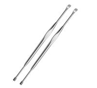 NIYANGLE 2 Piezas Palillo de Oído de Acero Inoxidable de Doble Punta Cuchara Espiral para Limpiar la Cera Oídos Herramienta de Masaje para Uso Personal