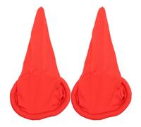 NIYANGLE 2 Piezas Sombrero de Halloween para Hombre Rojo de Poliéster, Gorra de Utilería Suave y Versátil para Actuaciones y Yoga, Accesorio para Fiestas y Disfraces