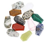 NIYANGLE 2 series Colgante En Forma De Ataúd Rocas Cristales Decoraciones Cristal Natural Artesanías De Cristal Mineral Adornos De Cristal Joyas De Cristal Gemas 12 piezas*2