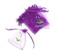 NIYANGLE 20 Bolsas de Organza Moradas Cordón, Tamaño Pequeño para Lavanda Seca, Saquitos Vacíos para Fragancias, Almacenamiento de Hierbas y Flores Secas, Multiusos para Hogar y Armarios