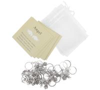 NIYANGLE 20 Llaveros Funerarios con Dije de Ángel Guarda, 20 Etiquetas para Tarjetas de Condolencias, 20 Bolsas de Organza Plateadas para Favores de Servicio Conmemorativo