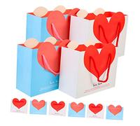 NIYANGLE 20 Piezas Bolso De Amor Bolsas De Novia Tratar as Con Asas a De Mediana as De Medianas as De Asas a Granel Papel a De Cumpleaños Bebé Pequeña