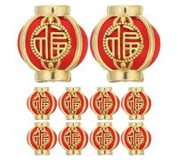 NIYANGLE 20 Piezas Linternas Chinas Colgantes Rojas con Carácter Fu Marco Dorado Unidades Decoración Tradicional para Año Lunar Festival de la Estación y Bodas Ornamentos DIY Resistentes y
