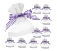 NIYANGLE 20 Piezas Unidades Bolsas de Aroma Lavanda de Yute Transpirable con Ventana Pequeñas Bolsas para Armario y Joyería Organizador Multiusos para Hogar