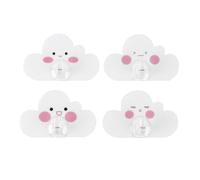 NIYANGLE 24 Ganchos Adhesivos en Forma de Nube, Autoadhesivos sin Costuras, Pvc de Color Claro, 24 Piezas, Perchas para Pared, Organizador para Colgar Abrigos, Sombreros, Llaves en Cocina